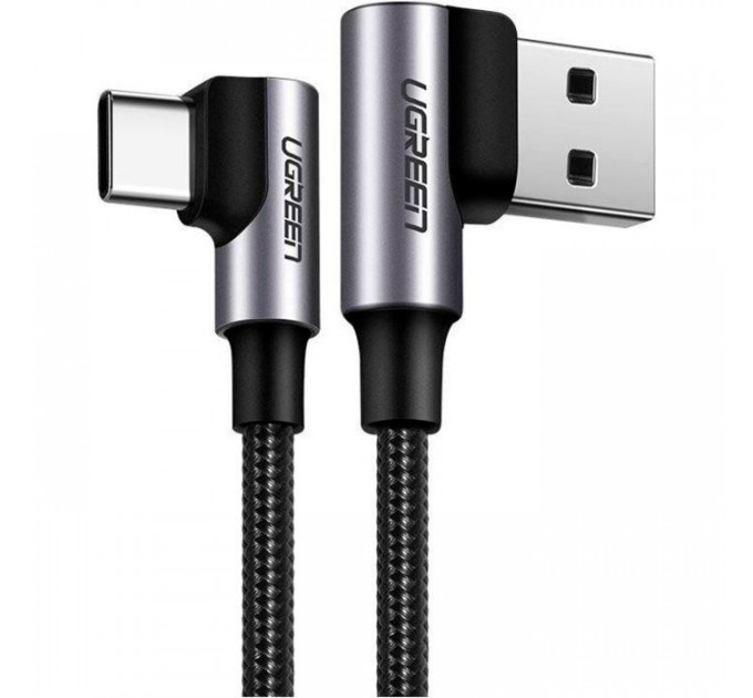 Дата кабеля USB 2.0 AM to USB-C 3.0m 3A 90° corner US176 black Ugreen (70875)