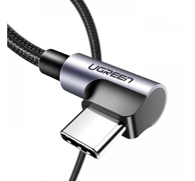 Дата кабеля USB 2.0 AM to USB-C 3.0m 3A 90° corner US176 black Ugreen (70875)