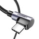 Дата кабеля USB 2.0 AM to USB-C 3.0m 3A 90° corner US176 black Ugreen (70875)