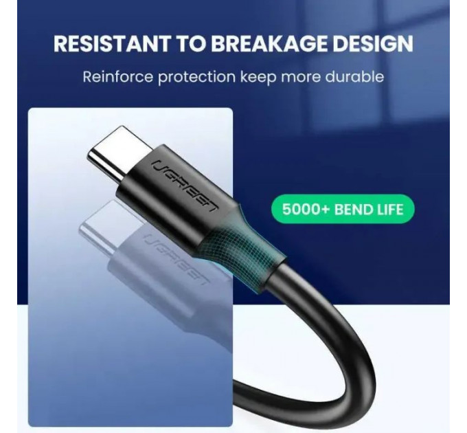 Дата кабель USB 3.0 AM to USB-C 1.5m 3A US184 black Ugreen (20883)