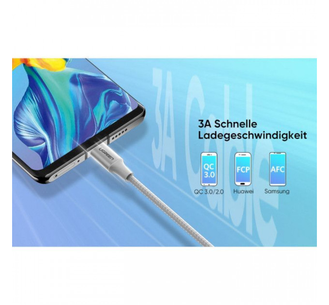 Дата кабеля USB 2.0 AM to USB-C 0.5m 3A US288 white Ugreen (60130)
