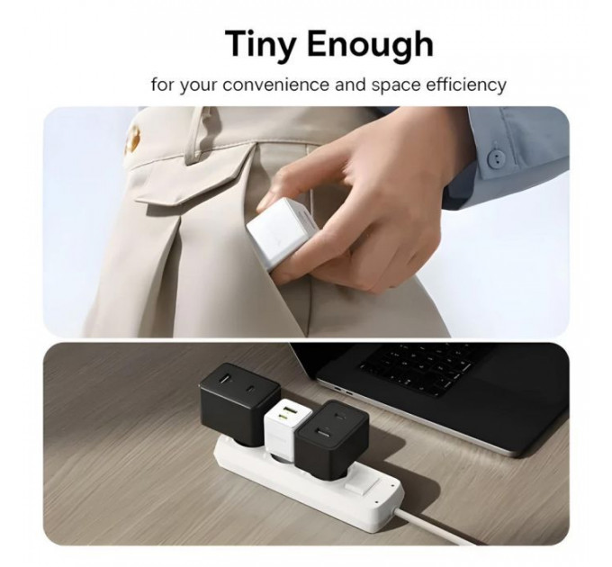 Зарядний пристрій Baseus 1xUSB-C 20W + 1xUSB white + cable USB-C to USB-C 60W 1.0m (P10111608213-01)