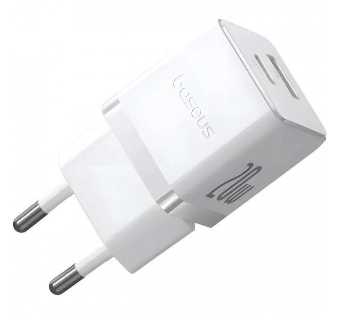 Зарядний пристрій Baseus 1xUSB-C 20W + 1xUSB white + cable USB-C to USB-C 60W 1.0m (P10111608213-01)