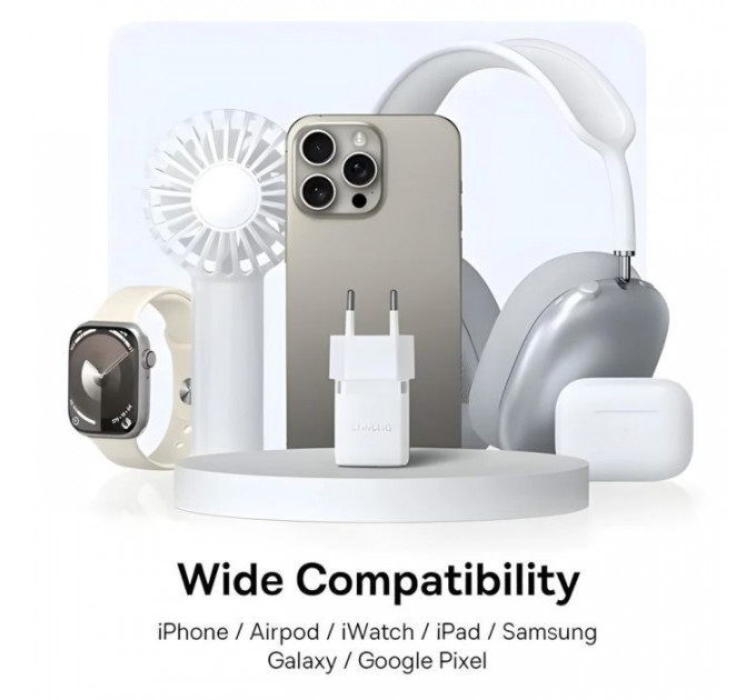 Зарядний пристрій Baseus 1xUSB-C 20W + 1xUSB white + cable USB-C to USB-C 60W 1.0m (P10111608213-01)