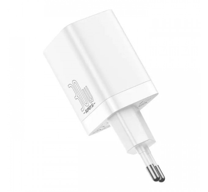Зарядний пристрій Baseus 1xUSB-C 30W + 1xUSB white (CCSUPP-E02)