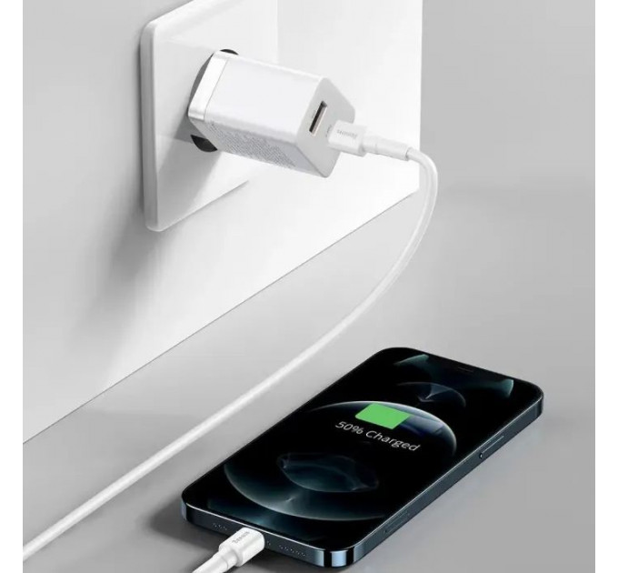 Зарядний пристрій Baseus 1xUSB-C 30W + 1xUSB white (CCSUPP-E02)