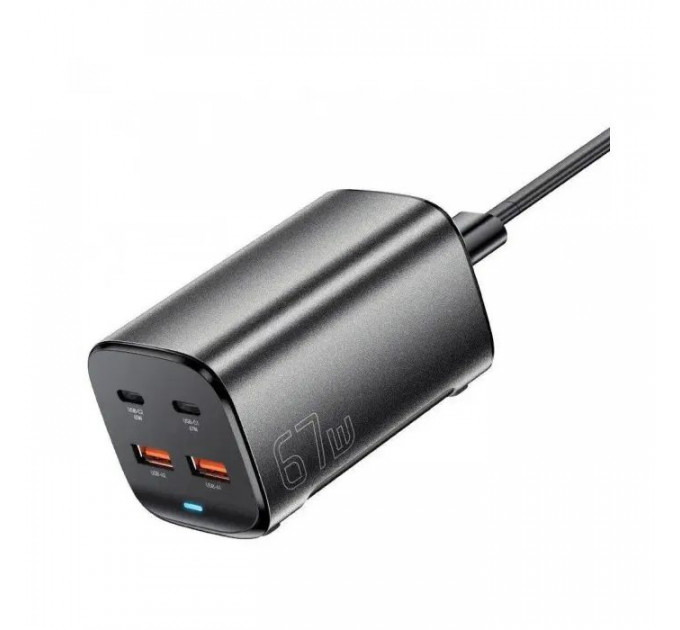 Зарядний пристрій Essager 2xUSB-C + 2xUSB 67W GaN (ECT2AC-JYB0G-Z)