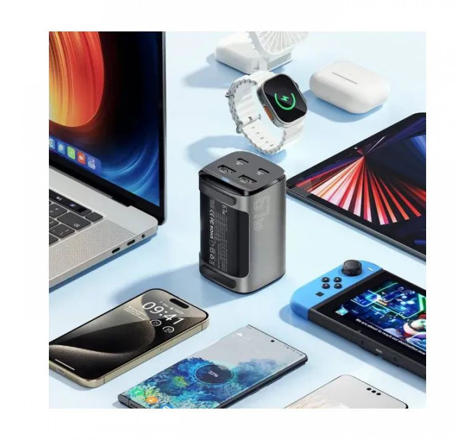 Зарядний пристрій Essager 2xUSB-C + 2xUSB 67W GaN (ECT2AC-JYB0G-Z)