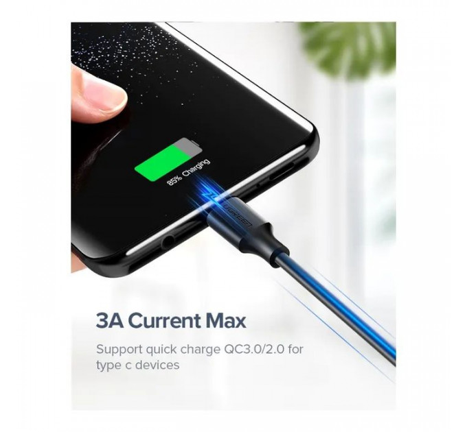 Дата кабеля USB 2.0 AM to USB-C 0.25m 3A US287 black Ugreen (60114)