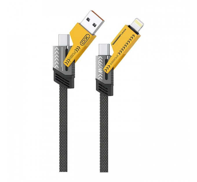 Дата кабель USB-C + USB A to USB-C + Lightning XO (NB283-CAI.gray)