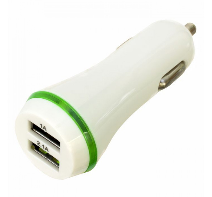 Зарядний пристрій Patron 2xUSB 2A\/1A white (PN-2USB-CAR-WH)