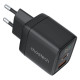 Зарядний пристрій Choetech 1xUSB + 1xUSB-C PD35W with display black (PD6052-EU-BK)