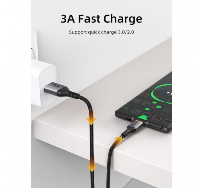 Дата кабель USB 2.0 AM to USB-C 1.5m Cabletime (CA915224)