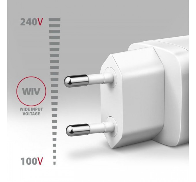 Зарядное устройство для AXAGON 1xUSB + 2xUSB-C 65W QC4+ PD3.0 PPS white (ACU-DPQ65W)