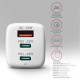 Зарядное устройство для AXAGON 1xUSB + 2xUSB-C 65W QC4+ PD3.0 PPS white (ACU-DPQ65W)
