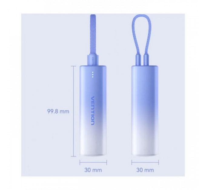 Батарея універсальна VENTION 5000mAh 20W PD, USB-C In\/Out, Lightning In\/Out, with cable, Gradient Blue (FHWL0)