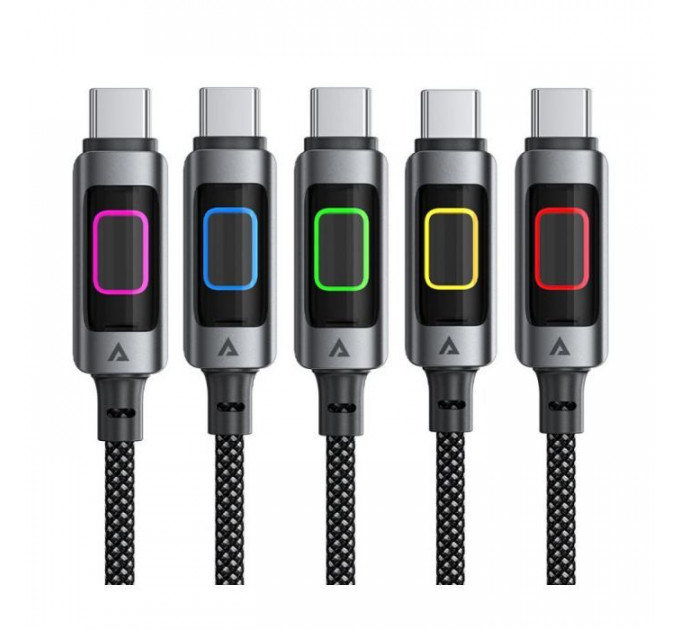 Дата кабеля USB-C to USB-C 1.2m 60W black Acefast (6974316284666)