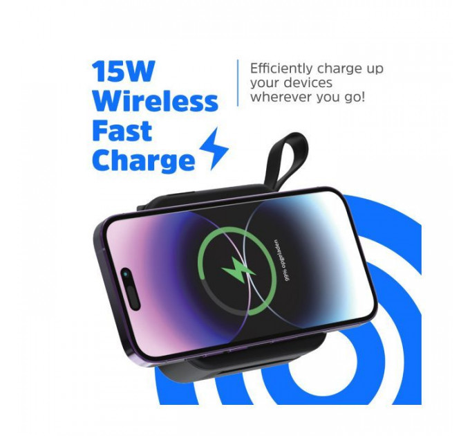Батарея універсальна Energizer Magnetic Wireless 10000mAh 20W PD, AC зарядка, QI\/15W, built-in USB-C (QM10001AC)