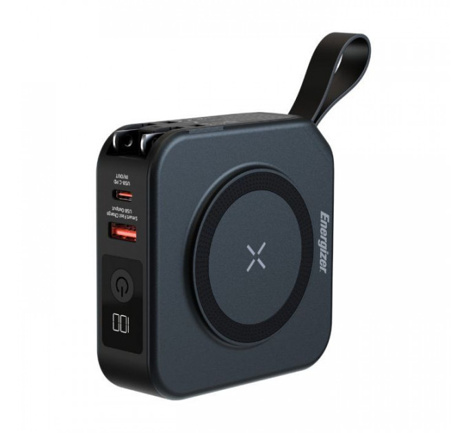 Батарея універсальна Energizer Magnetic Wireless 10000mAh 20W PD, AC зарядка, QI\/15W, built-in USB-C (QM10001AC)