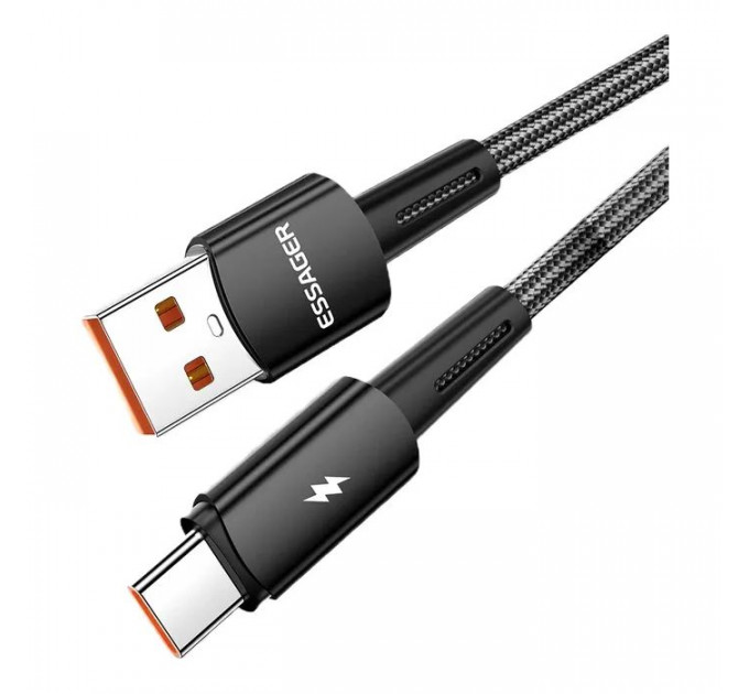 Дата кабель USB 2.0 AM to USB-C 1.0m 120W black Essager (EXC120-CG01-P)