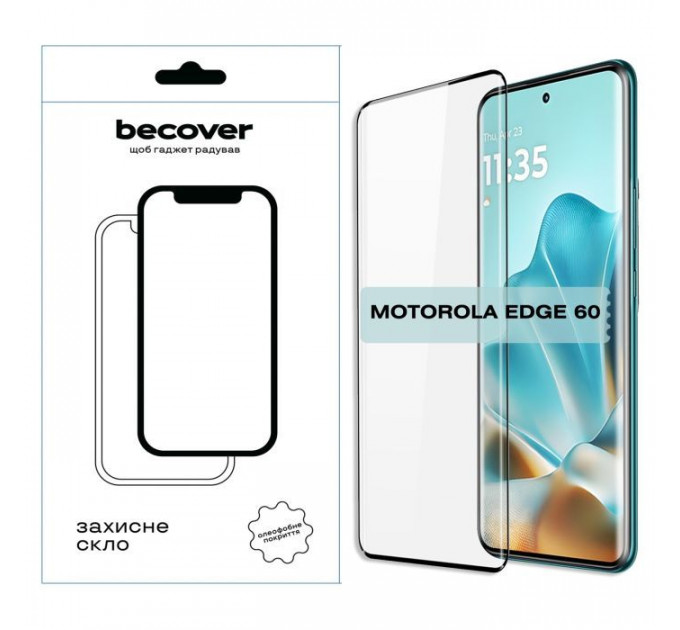 Стекло защитное BeCover EDGE Motorola Edge 60 Black (714769)