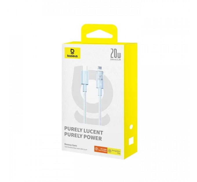 Дата кабель USB-C to Lightning 1.0m 20W Gem Fast-Charging blue Baseus (P10373001311-00)