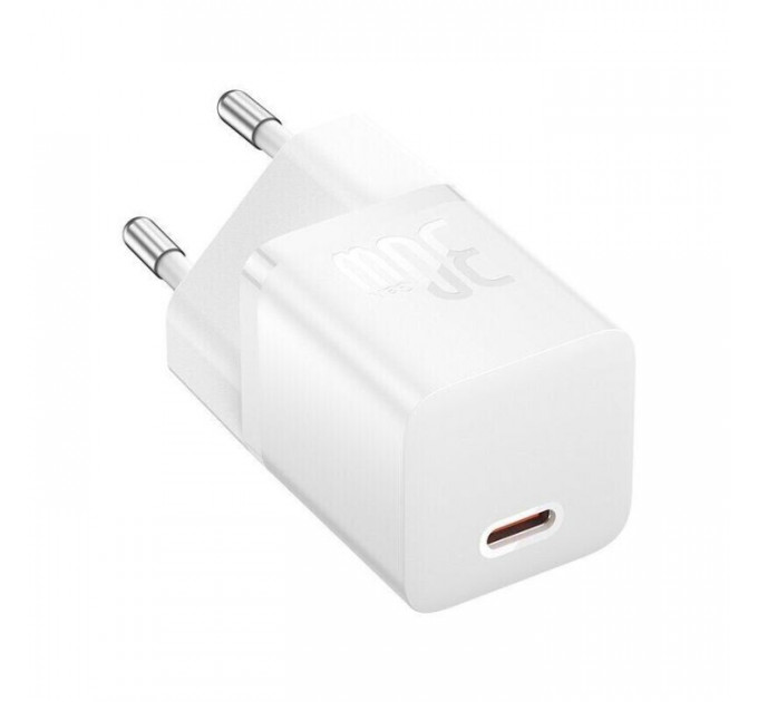 Зарядний пристрій Baseus 1xUSB-C 30W GaN5 white (CCGN070502)
