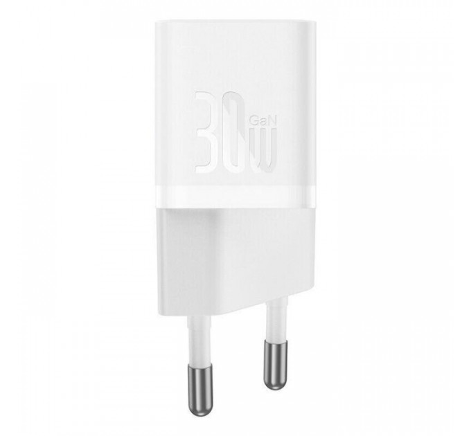 Зарядний пристрій Baseus 1xUSB-C 30W GaN5 white (CCGN070502)