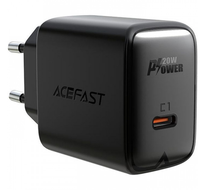 Зарядний пристрій Acefast 1xUSB-C PD20W A1 black (6974316280033)