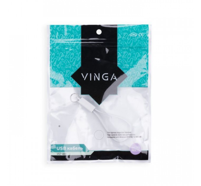 Дата кабель USB 2.0 AM to Lightning 0.215m Vinga (USBAMLightning-0.215)