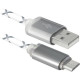 Дата кабель USB 2.0 AM to Micro 5P 1.0m GrayLED backlight Defender (87554)