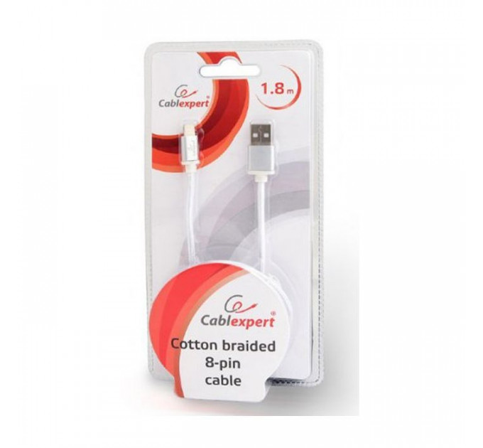 Дата кабель USB 2.0 AM to Lightning 1.8m Cablexpert (CCB-mUSB2B-AMLM-6-S)