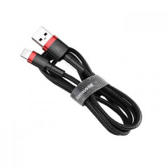 Дата кабель USB 2.0 AM to Lightning 0.5m Cafule 2.4A red+black Baseus (CALKLF-A19)