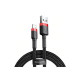 Дата кабель USB 2.0 AM to Lightning 0.5m Cafule 2.4A red+black Baseus (CALKLF-A19)