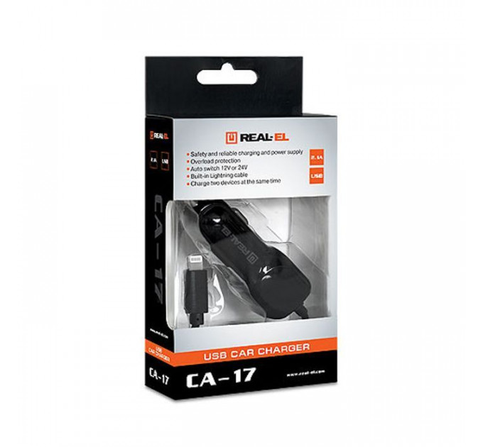 Зарядний пристрій REAL-EL CA-17 black (EL123160010)