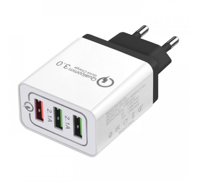 Зарядное устройство для XoKo QC-300 3 USB Qualcom 3.0 4.8A Black (QC-300-BK)