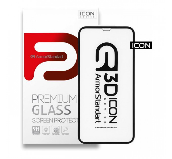 Скло захисне Armorstandart Icon 3D Apple iPhone 11\/XR Black (ARM55979-GI3D-BK)