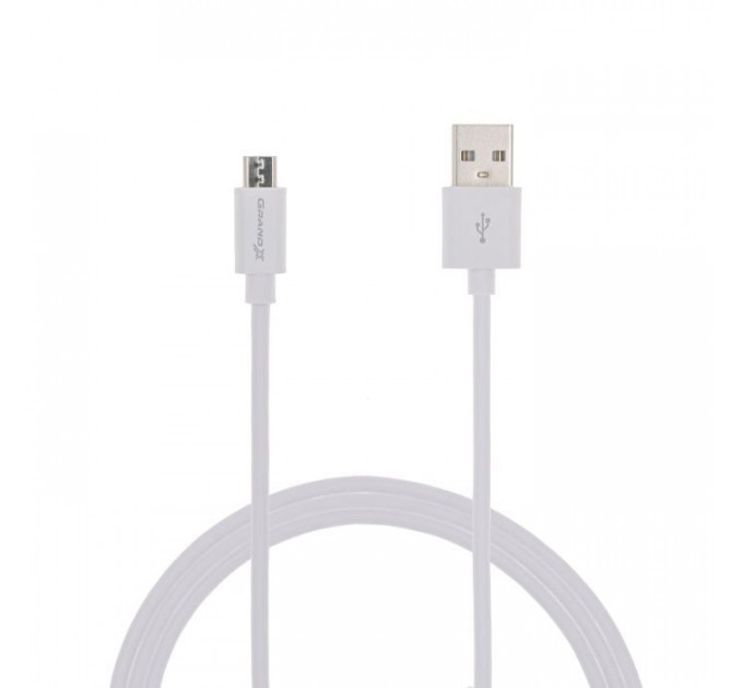 Дата кабеля USB 2.0 AM to Micro 5P 2.5m white Grand-X (PM025W)