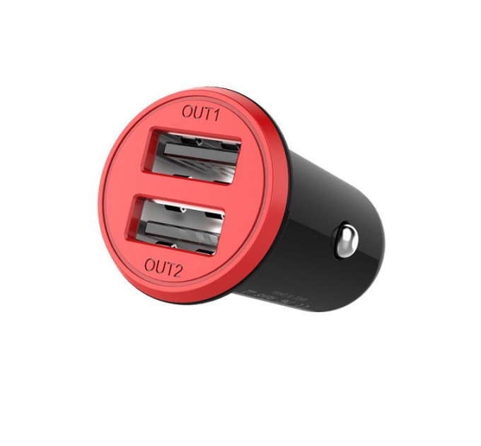 Зарядний пристрій ColorWay 2USB AUTO ID 3.4A (17W) red\/black (CW-CHA026-BK)