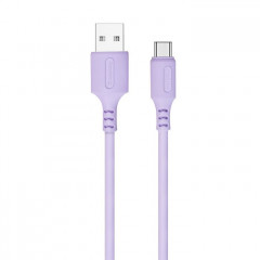 Дата кабель USB 2.0 AM to USB-C 1.0m soft silicone violet ColorWay (CW-CBUC044-PU)