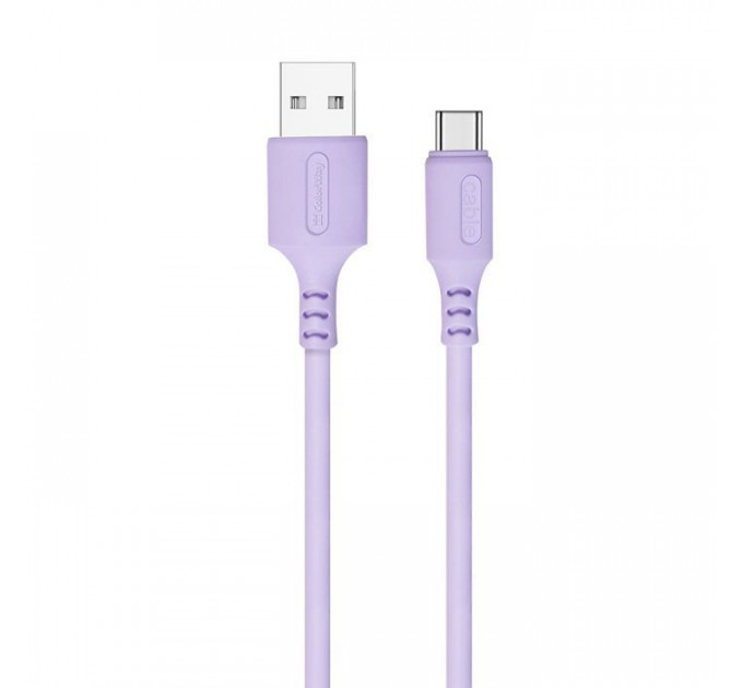 Дата кабель USB 2.0 AM to USB-C 1.0m soft silicone violet ColorWay (CW-CBUC044-PU)