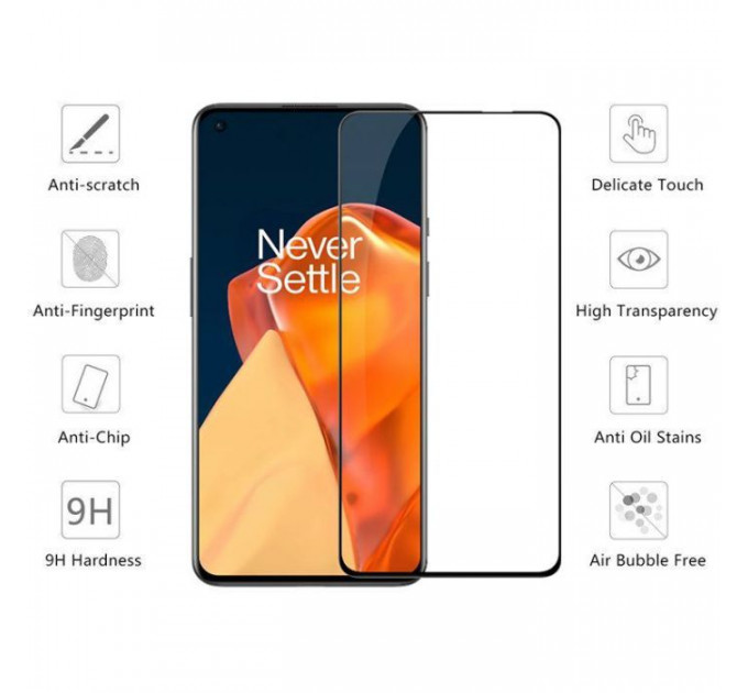 Скло захисне Drobak OnePlus 9 Black Frame A+ (474786)