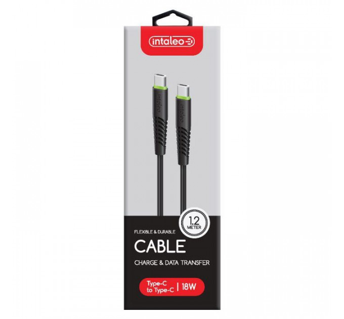 Дата кабель USB-C to USB-C 1.2m CBFLEXTT1 18W black Intaleo (1283126504082)