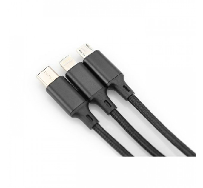 Дата кабель USB 2.0 AM to Lightning + Micro 5P + USB-C 1.0m charge only Digitus (AK-300160-010-S)