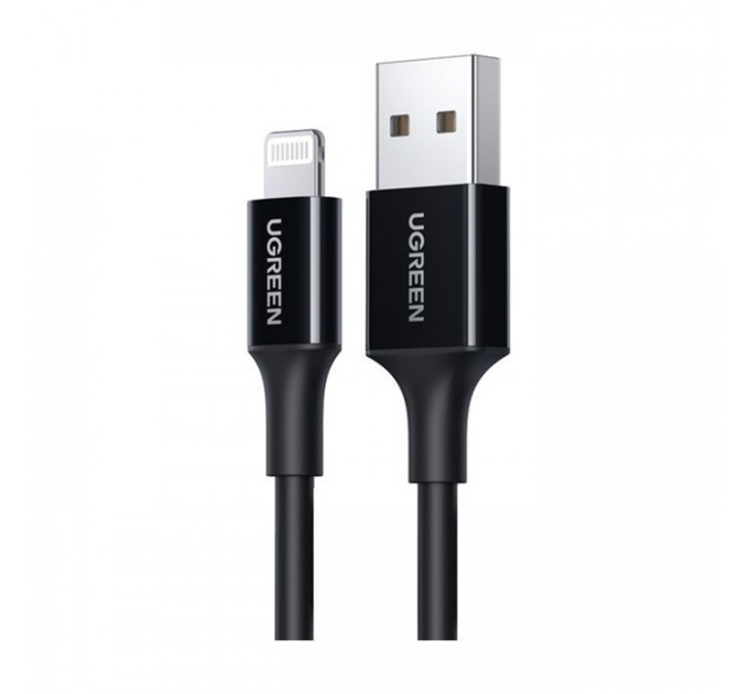 Дата кабель USB 2.0 AM to Lightning 2.0m US155 2.4A, Nickel Plating ABS Shell Black Ugreen (80823) Дата кабель USB 2.0 AM to Lightning 2.0m US155 2.4A, Nickel Plating ABS Shell Black Ugreen (80823)