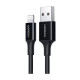 Дата кабель USB 2.0 AM to Lightning 2.0m US155 2.4A, Nickel Plating ABS Shell Black Ugreen (80823)