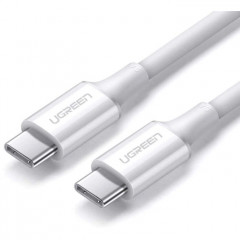 Дата кабель USB-C to USB-C 1.0m US300 20V\/5A 100W White Ugreen (60551)