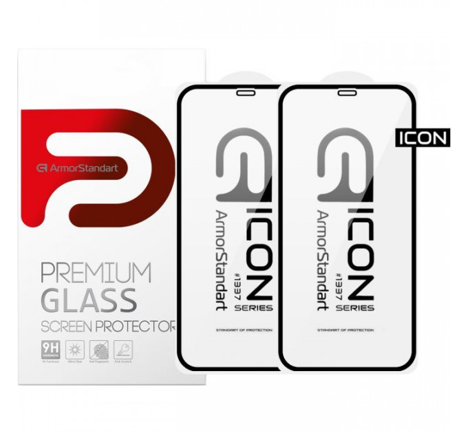 Скло захисне Armorstandart Icon 3D iPhone 12 \/ 12 Pro Black 2pcs (ARM59888)