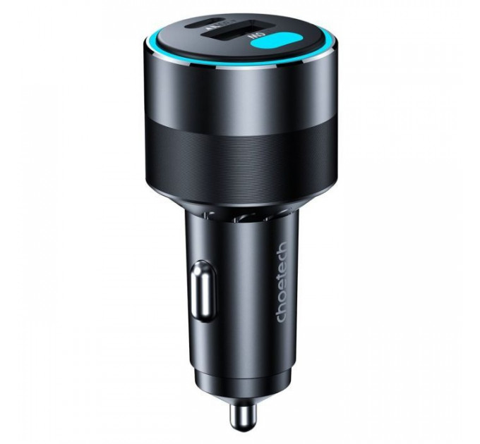 Зарядное устройство Choetech car 2хUSB-C+USB-A 130W QC3.0/PD\/PPS black (TC0011-BK)