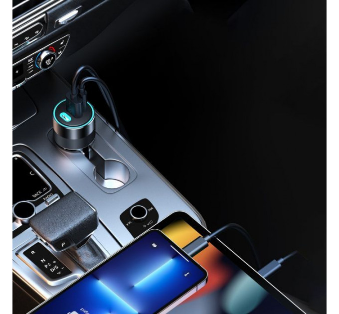Зарядное устройство Choetech car 2хUSB-C+USB-A 130W QC3.0/PD\/PPS black (TC0011-BK)